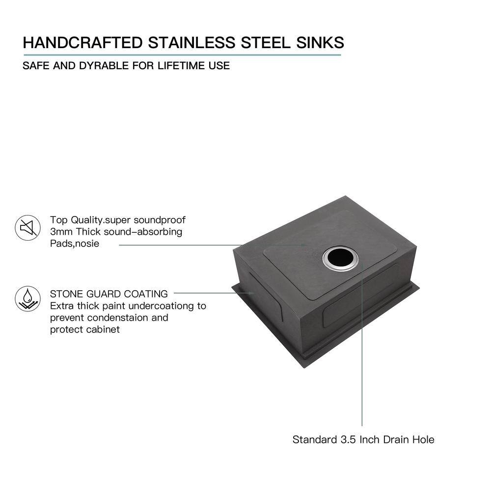 Sarlai 16-Gauge Stainless Steel 23-Inch Undermount Workstation Sink with Accessories