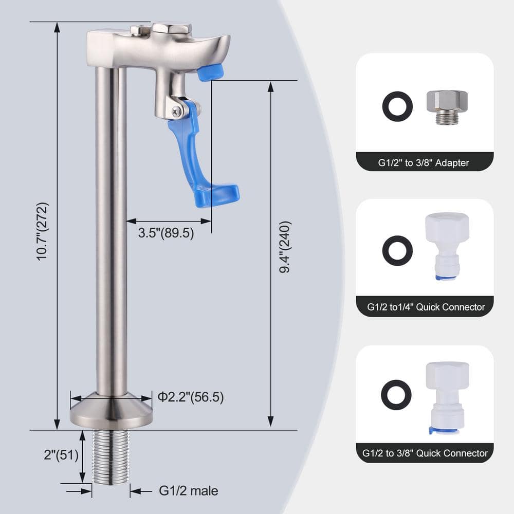 ARCORA Commercial Brushed Nickel Glass Filler Faucet - Single-Handle Deck Mounted