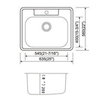 Stainless Steel Farmhouse Apron Front Laundry Sink - 25 in. x 22 in. x 8 in.