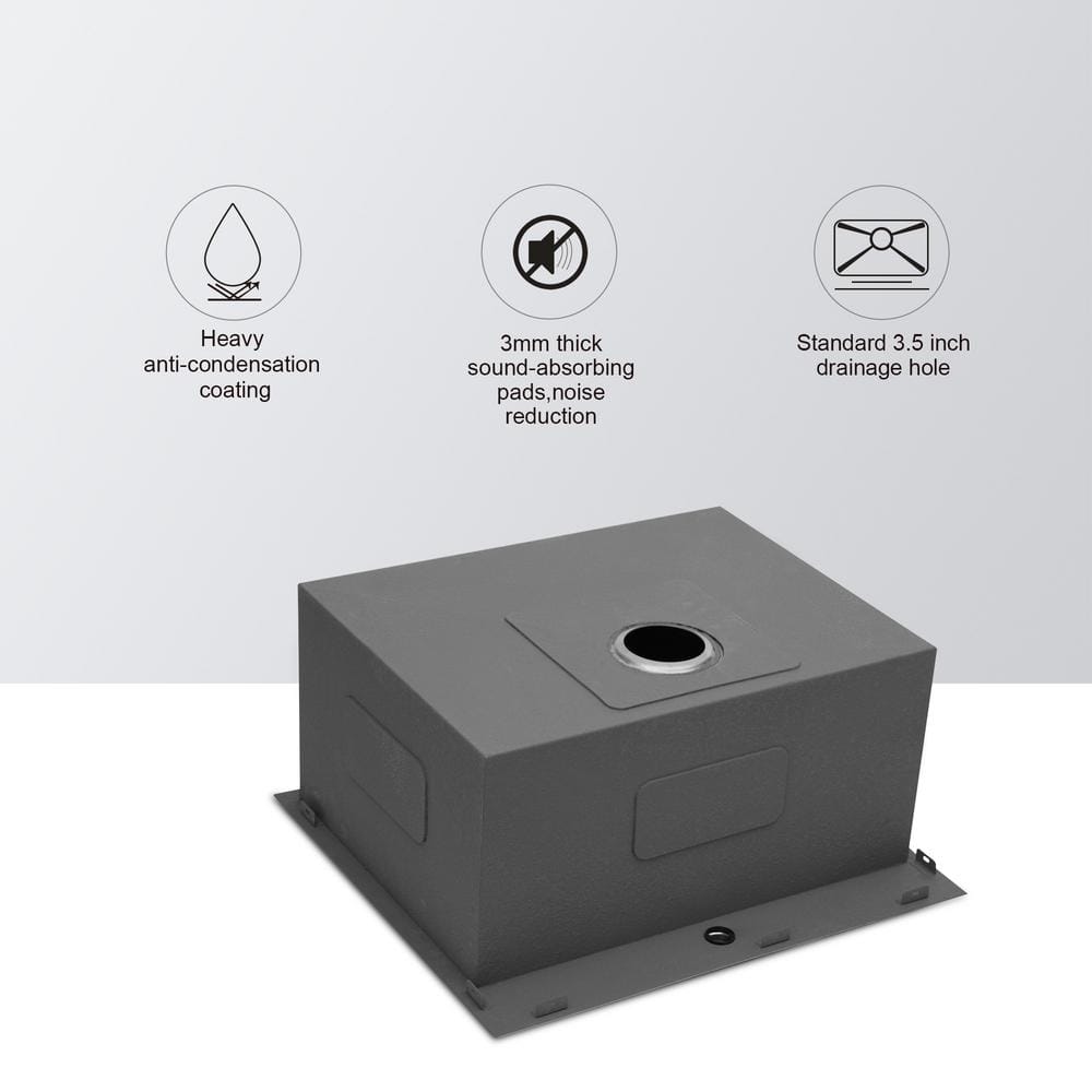 Cadeninc 22x22x12 Single Bowl Drop-In Laundry Utility Sink with Accessories