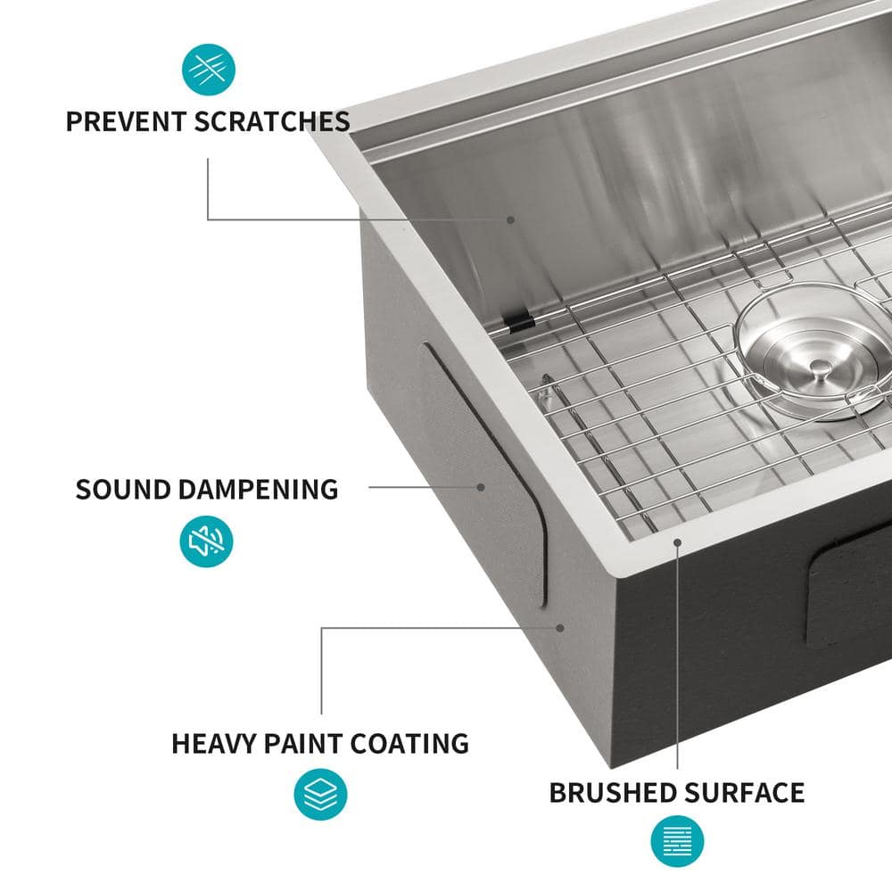 Cadeninc 23" x 19" x 13" Single Bowl Undermount Laundry/Utility Sink