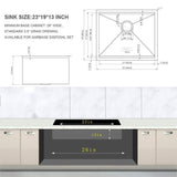 Cadeninc 23" x 19" x 13" Single Bowl Undermount Laundry/Utility Sink