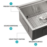 Staykiwi 23 x 19 Undermount Laundry/Utility Sink in Brushed Nickel with Workstation