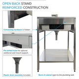 Transolid 15 Gal. 22.1 in. D x 24 in. W Freestanding Laundry Sink with Cabinet in Brushed Satin with Faucet