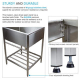 Transolid 25 in. x 22 in. Brushed Satin Stainless Steel Utility Sink with Wash Stand
