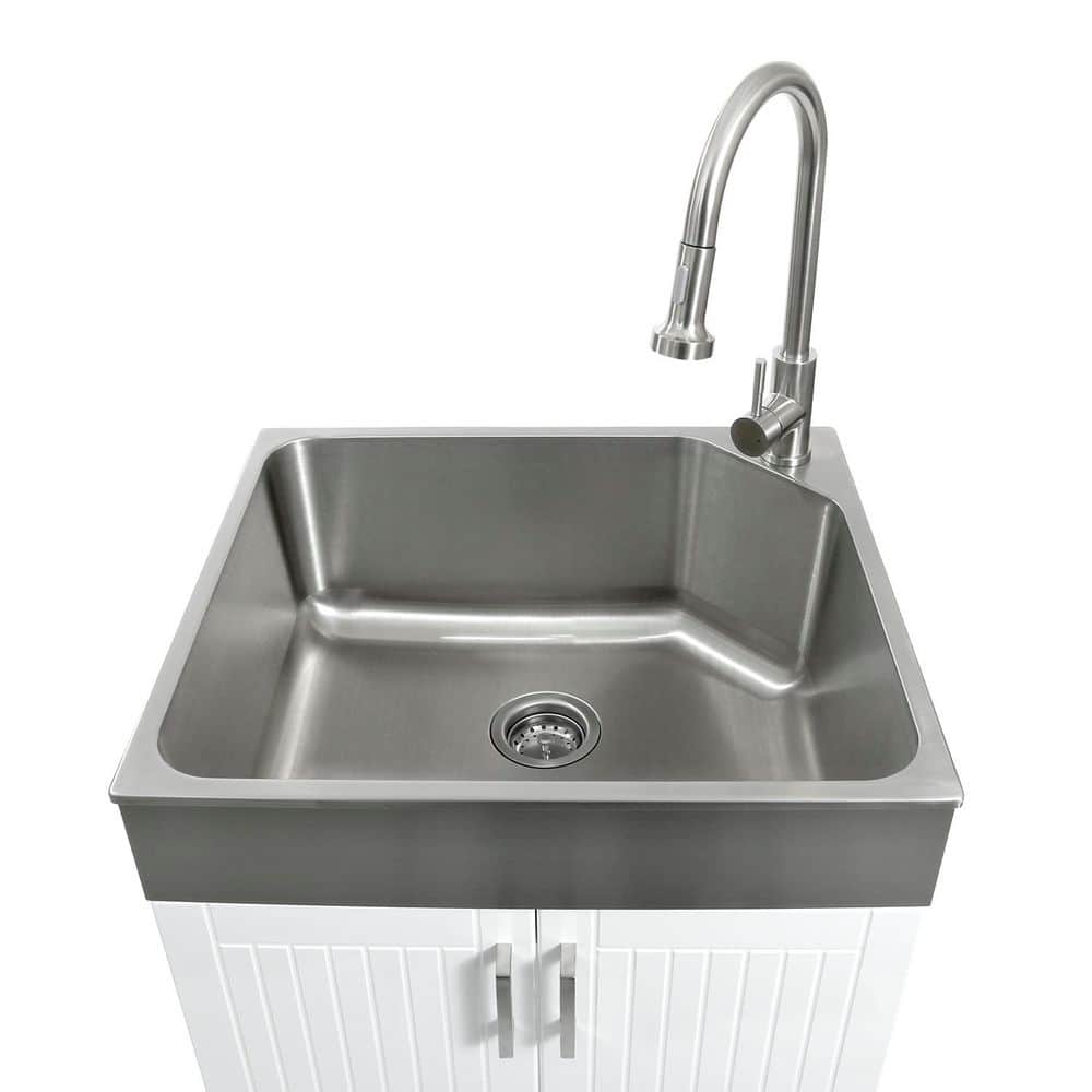 Presenza All-in-One Laundry Sink Cabinet with Stainless Steel Sink and Faucet