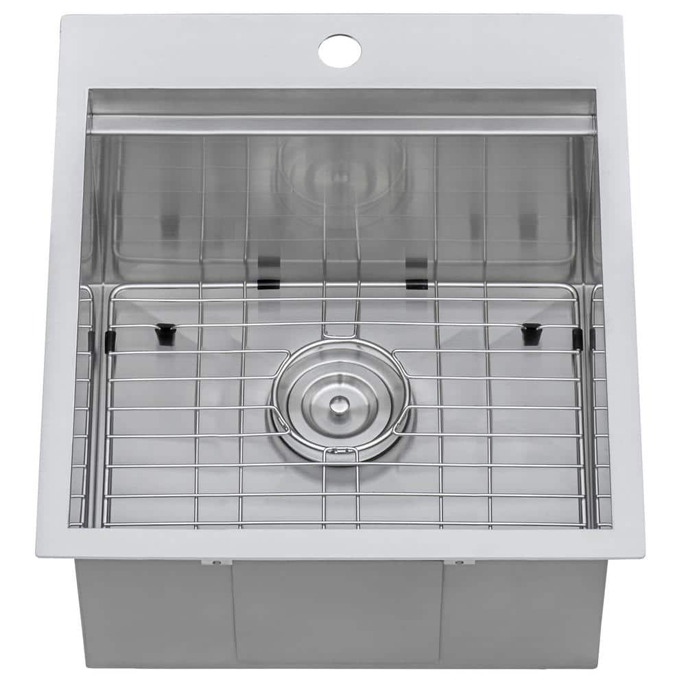 Ruvati 21 x 20 x 12 inch Drop-in Topmount Laundry Utility Workstation Sink 16 Gauge Stainless Steel