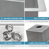 Ruvati 21 x 20 x 12 inch Drop-in Topmount Laundry Utility Workstation Sink 16 Gauge Stainless Steel
