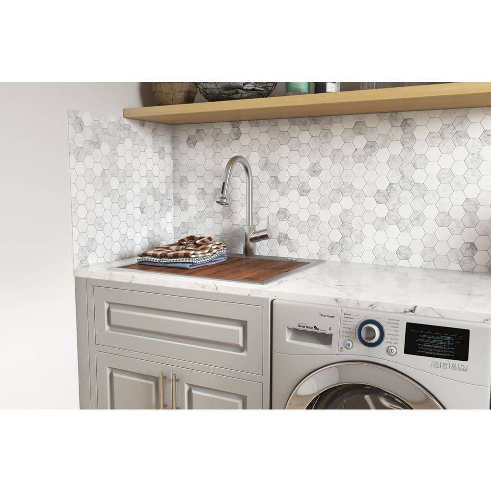 Ruvati Alto 25 x 22 x 12 Stainless Steel Topmount Laundry Utility Workstation Sink