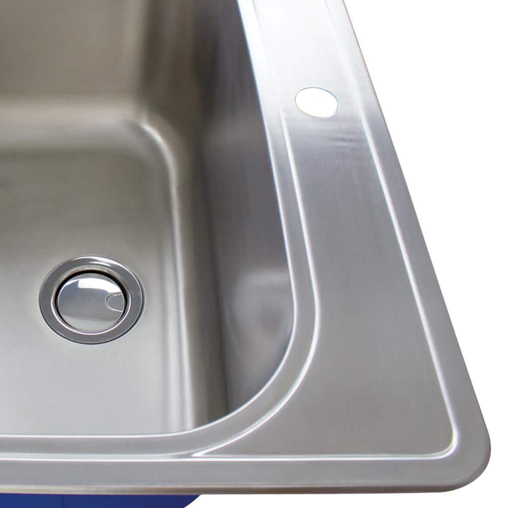 Transolid Meridian 25 in. x 22 in. x 12 in. Stainless Steel Drop-in Laundry/Utility Sink Kit with 4-Hole