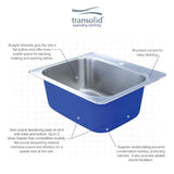 Transolid Meridian 25 x 22 x 12 Stainless Steel Drop-in Laundry/Utility Sink Kit
