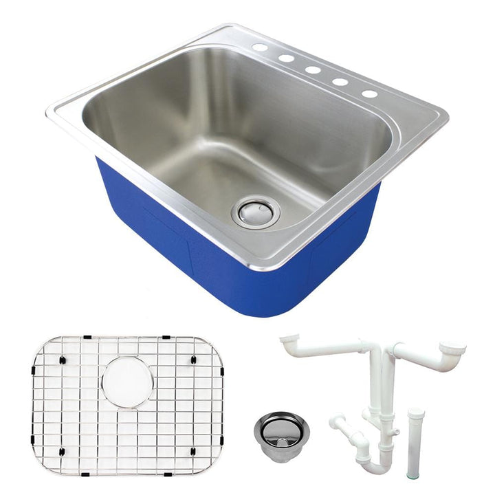 Transolid Meridian 25 x 22 x 12 Stainless Steel Drop-in Laundry/Utility Sink Kit