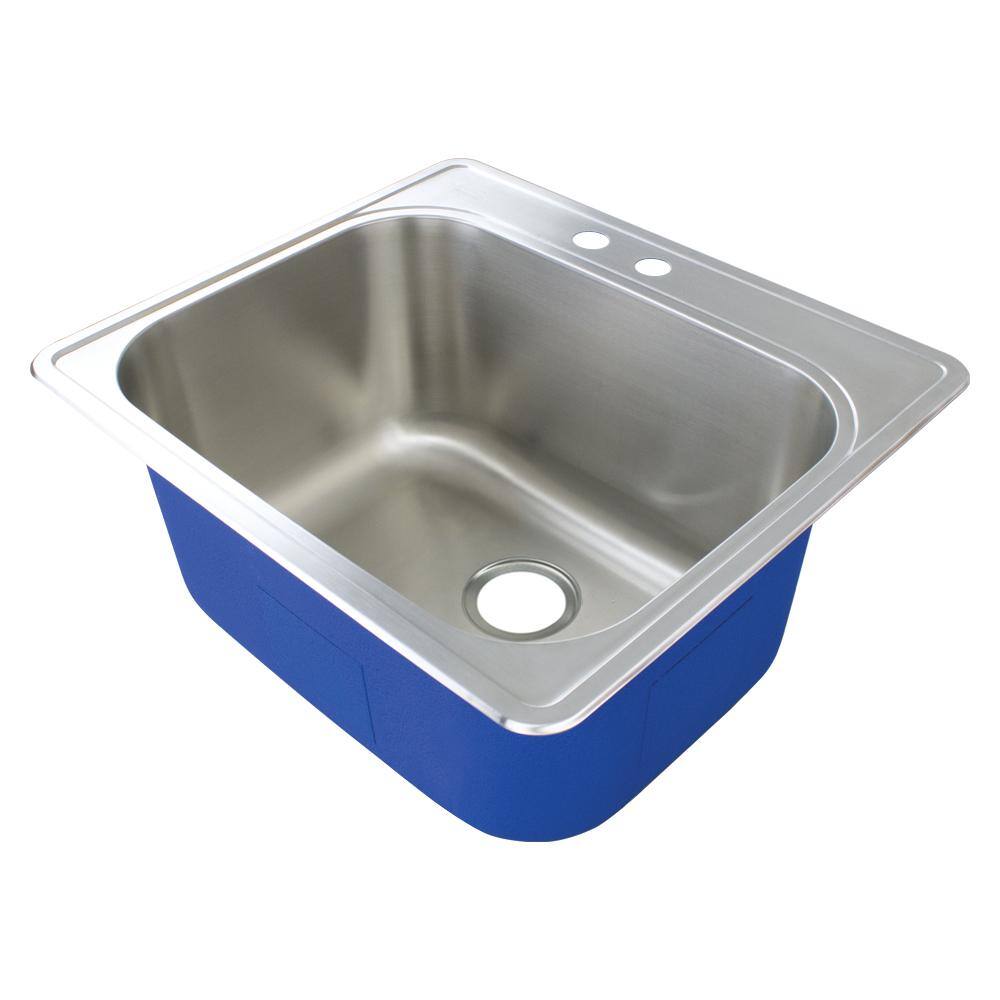Transolid Meridian 25" x 22" x 12" Stainless Steel Drop-In Laundry Utility Sink Kit