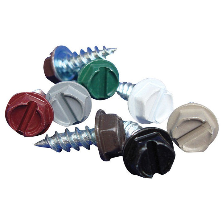 Galvanized #8 x 1/2 in Hex-Head Zip Screws, Royal Brown, 100-Count Bag (GSC812BHRB)