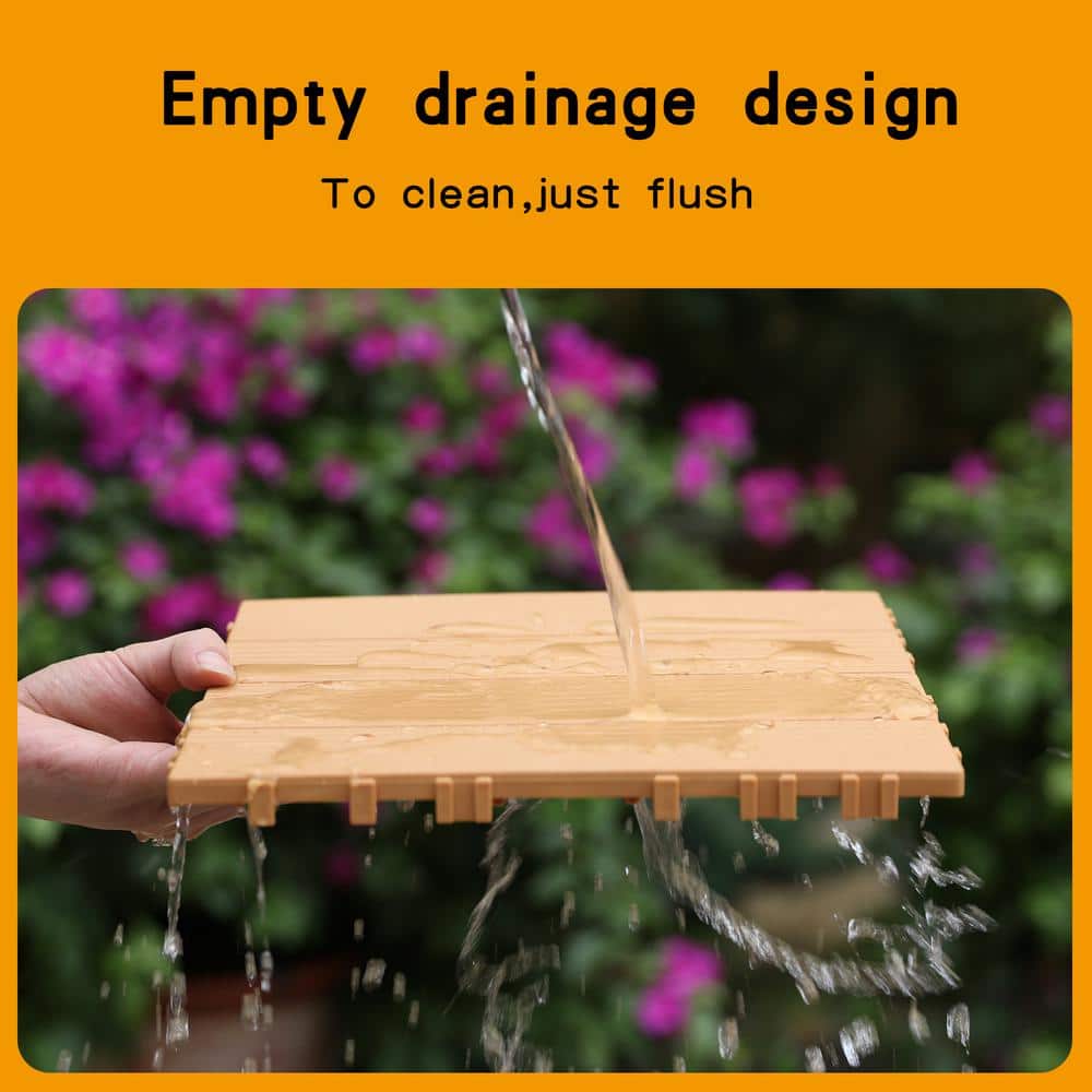 All Weather 1 ft. x 1 ft. Polypropylene Interlocking Deck Tiles in Burly Wood For Pool Balcony (44 Pack)