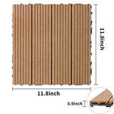 Tidoin Outdoor 1 ft. x 1 ft. Composite Interlocking Tile Deck Tile in Burly Wood(20 Per Box)