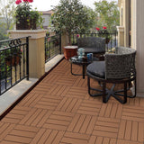 Tidoin Outdoor 1 ft. x 1 ft. Composite Interlocking Tile Deck Tile in Burly Wood(44 Per Box)