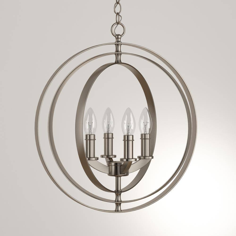 Progress Lighting Equinox 4-Light Burnished Silver Entryway Orb Pendant
