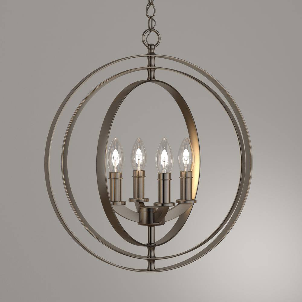 Progress Lighting Equinox 4-Light Burnished Silver Entryway Orb Pendant