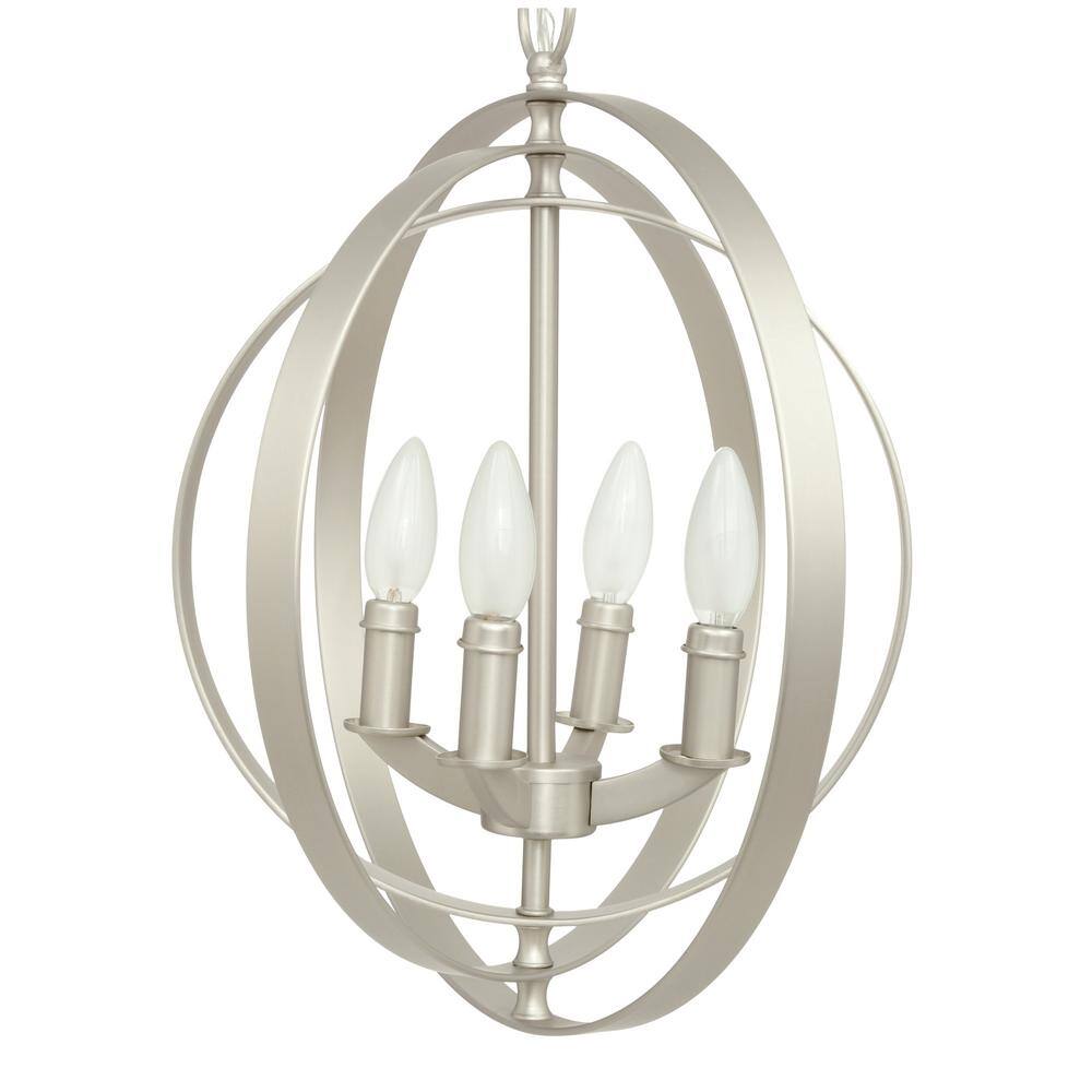 Progress Lighting Equinox 4-Light Burnished Silver Entryway Orb Pendant