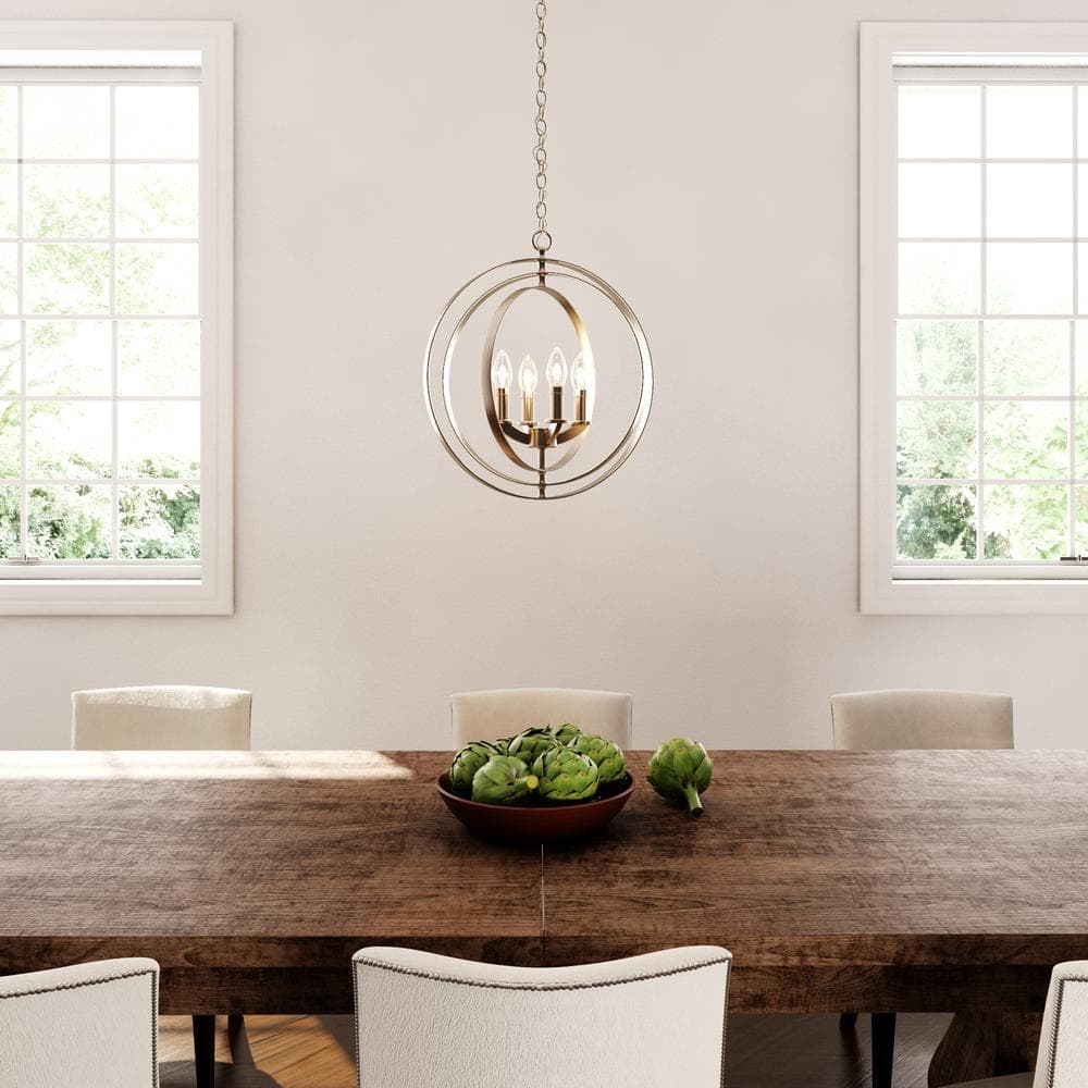 Progress Lighting Equinox 4-Light Burnished Silver Entryway Orb Pendant