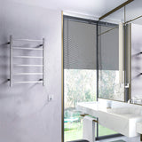 ANZZI Charles Series 6-Bar Stainless Steel Wall Mounted Electric Towel Warmer Rack, Brushed Nickel, 20.47" W x 26.77" H x 4.33" D