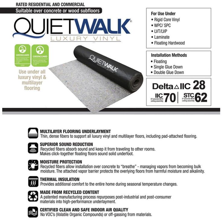 QuietWalk 100 Square Foot Luxury Vinyl Sound Reflecting Flooring Underlayment