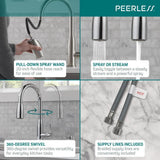 Xander Single-Handle Pull-Down Sprayer Kitchen Faucet in Chrome - Super Arbor