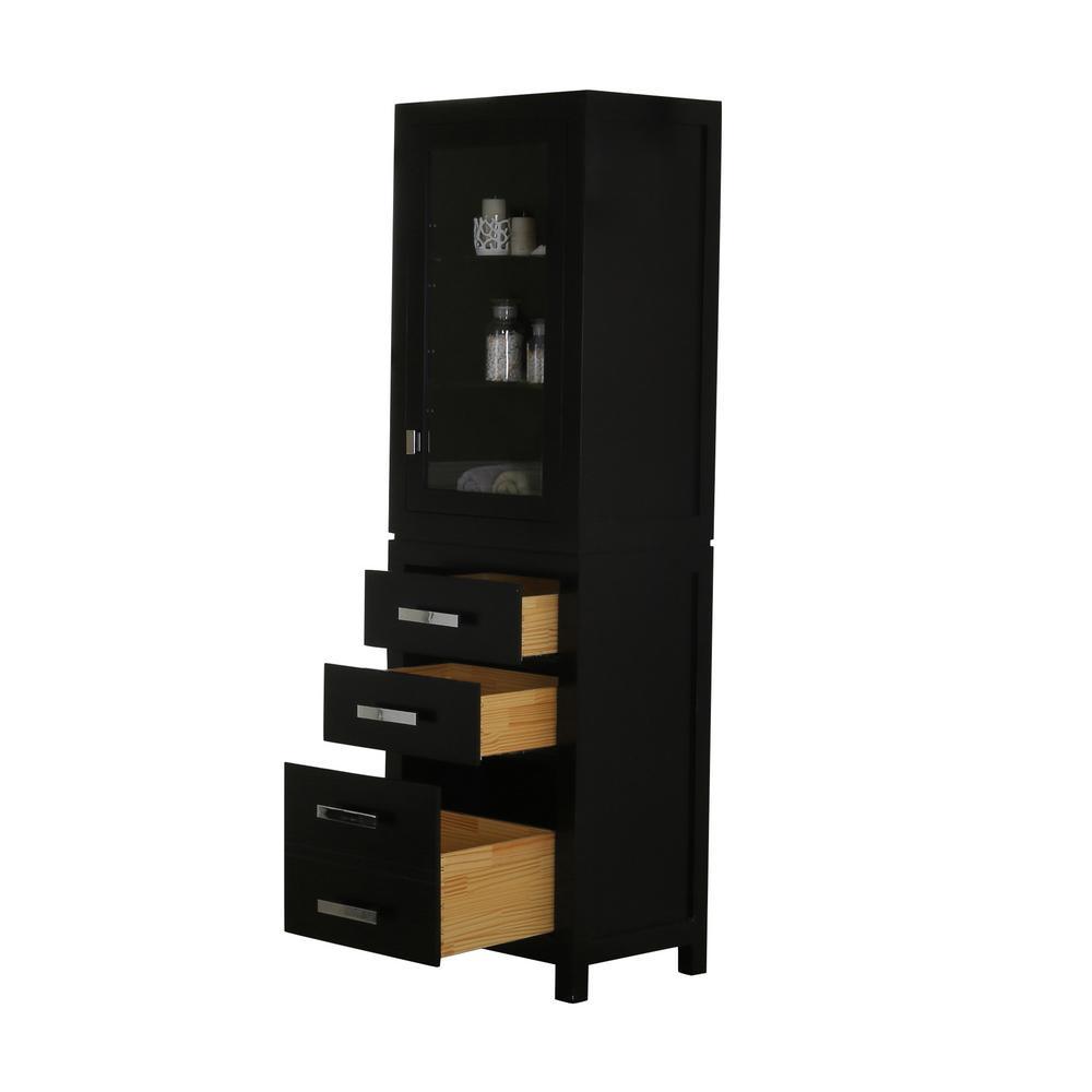 Madison 21 in. x 17 in. D x 72 in. H Free Standing Linen Cabinet in Espresso - Super Arbor