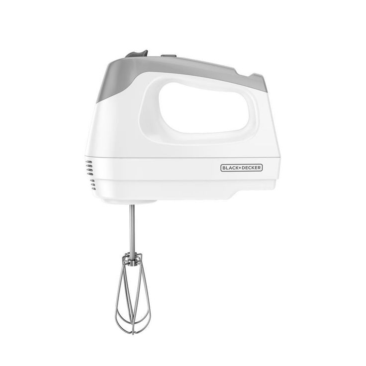 6-Speed White Hand Mixer with Beater, Whisk, Whip and Dough Hook Attachments