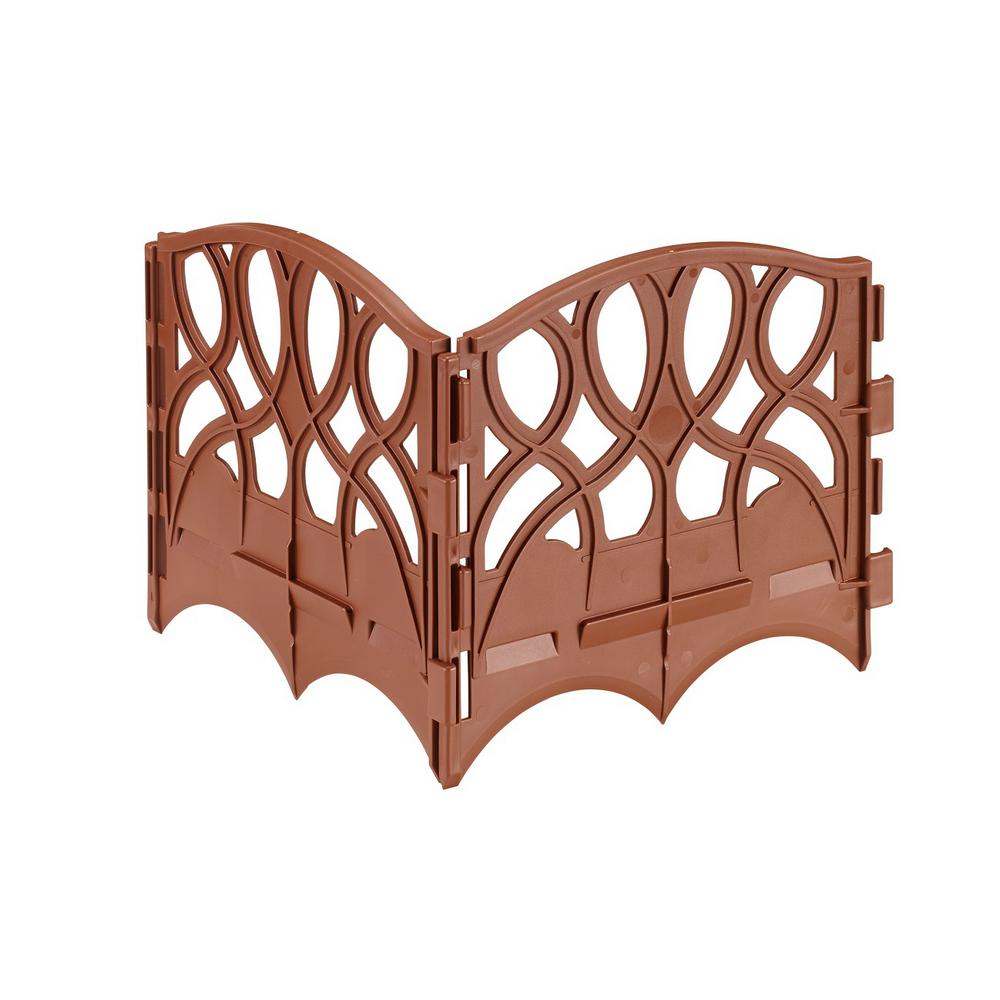 Valley View Industries 13.5 in. x 7 in. x 6.25 in. Light Brown Polypropylene Scroll Decorative Edging (40-Pieces) - Super Arbor