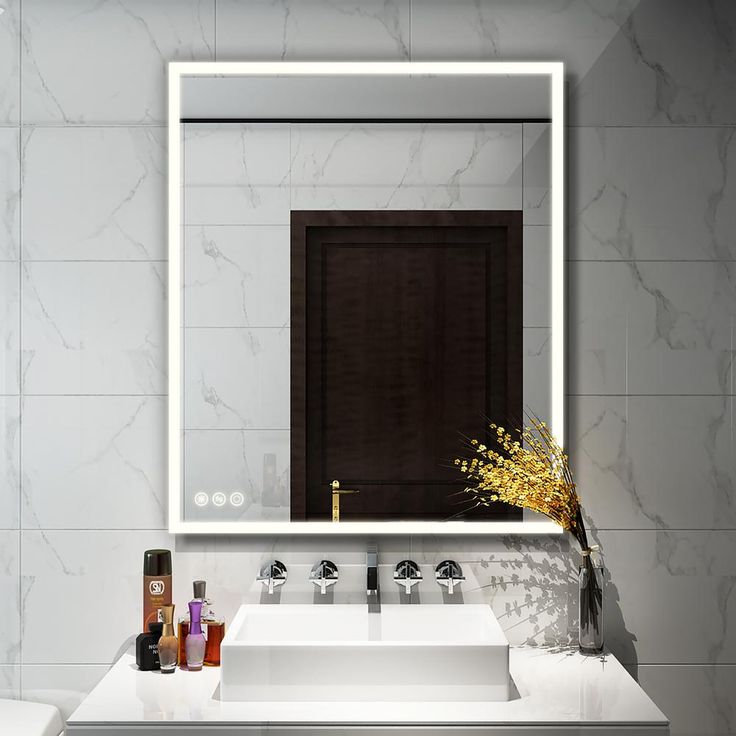 30 in. x 36 in. LED Lighted Single Frameless Bathroom Mirror