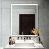 30 in. x 36 in. LED Lighted Single Frameless Bathroom Mirror