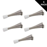 Satin Nickel Spring Door Stops Value Pack (5-Pack)