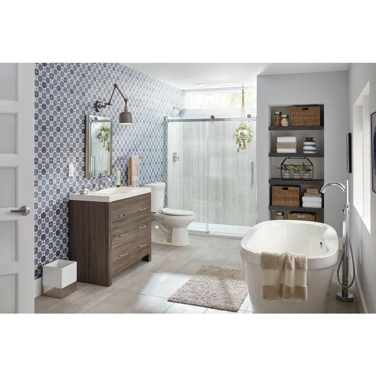 Trinsic Single-Handle Floor-Mount Roman Tub Faucet with Hand Shower in Chrome (Valve Included)