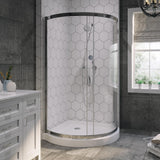 Breeze 38 in. L x 38 in. W x 76 in. H Corner Shower Kit with Reversible Sliding Door and Shower Base - Super Arbor