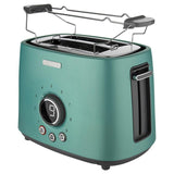 2-Slice Green Long Slot Toaster with Rack