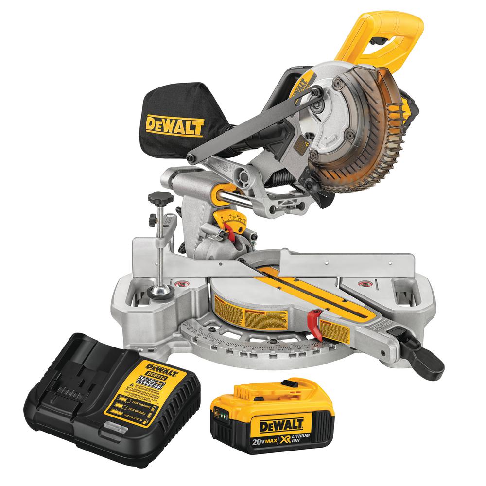 20-Volt MAX Lithium-Ion Cordless 7-1/4 in. Miter Saw with Battery 4Ah and Charger w/ Bonus Oscillating Tool - Super Arbor