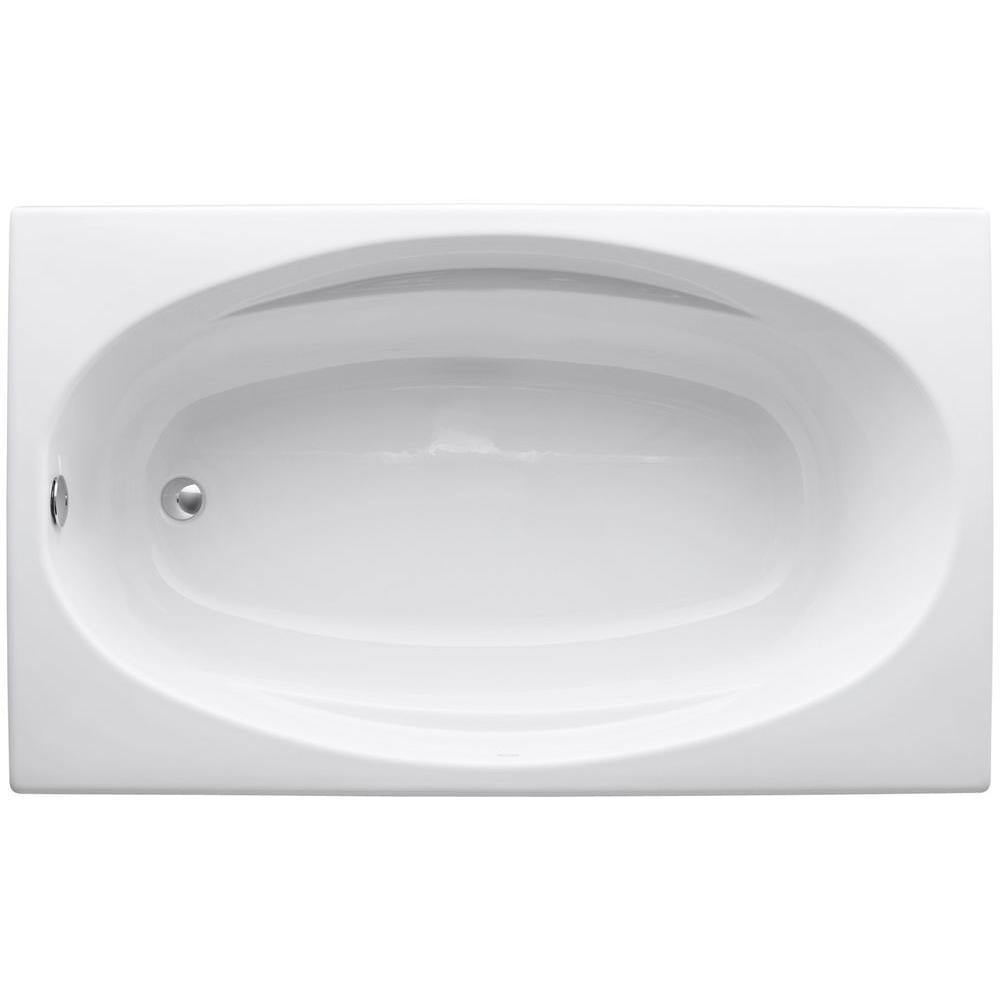 Proflex 5 ft. Reversible Drain Bathtub in White - Super Arbor