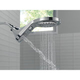 HydroRain Two-in-One 5-Spray 7.9 in. Double Wall Mount Fixed Shower Head in Chrome - Super Arbor