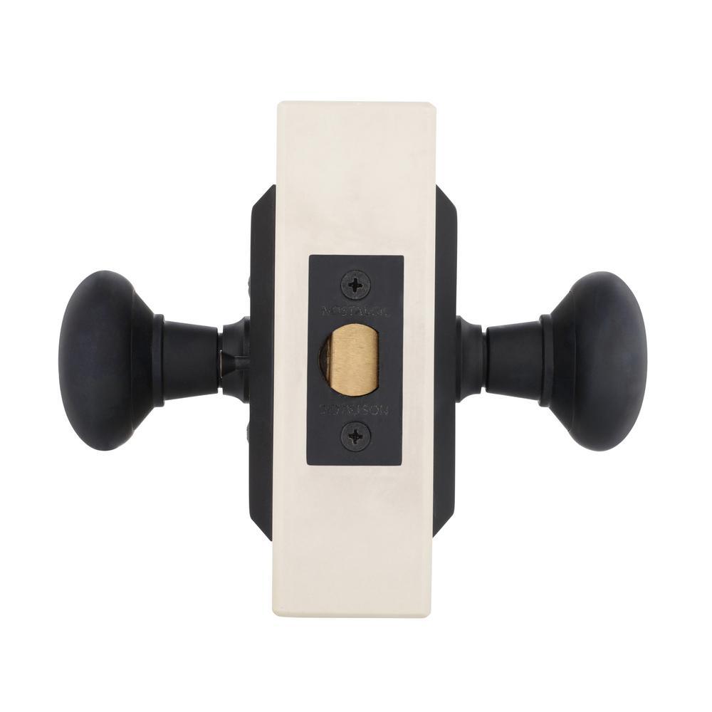 Studio Plate 2-3/8 in. Backset Oil-Rubbed Bronze Privacy Bed/Bath New York Door Knob - Super Arbor