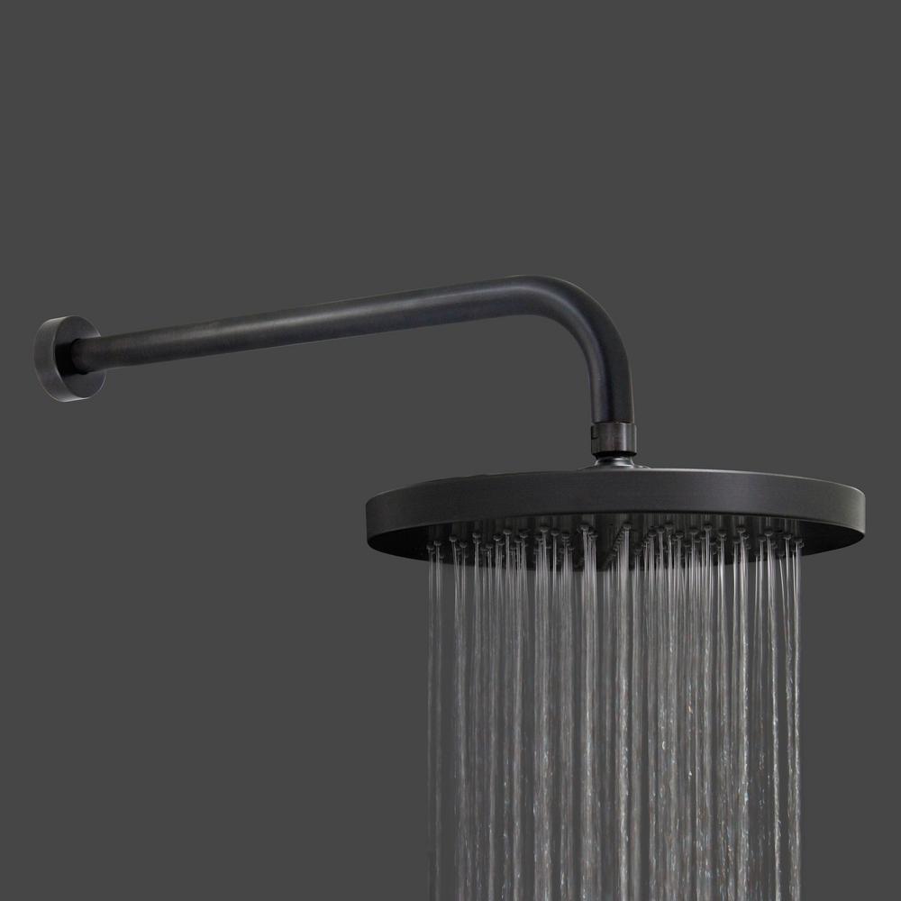 1-Spray 10 in. Single Wall Mount Waterfall Fixed Rain Shower Head in Rubbed Bronze - Super Arbor