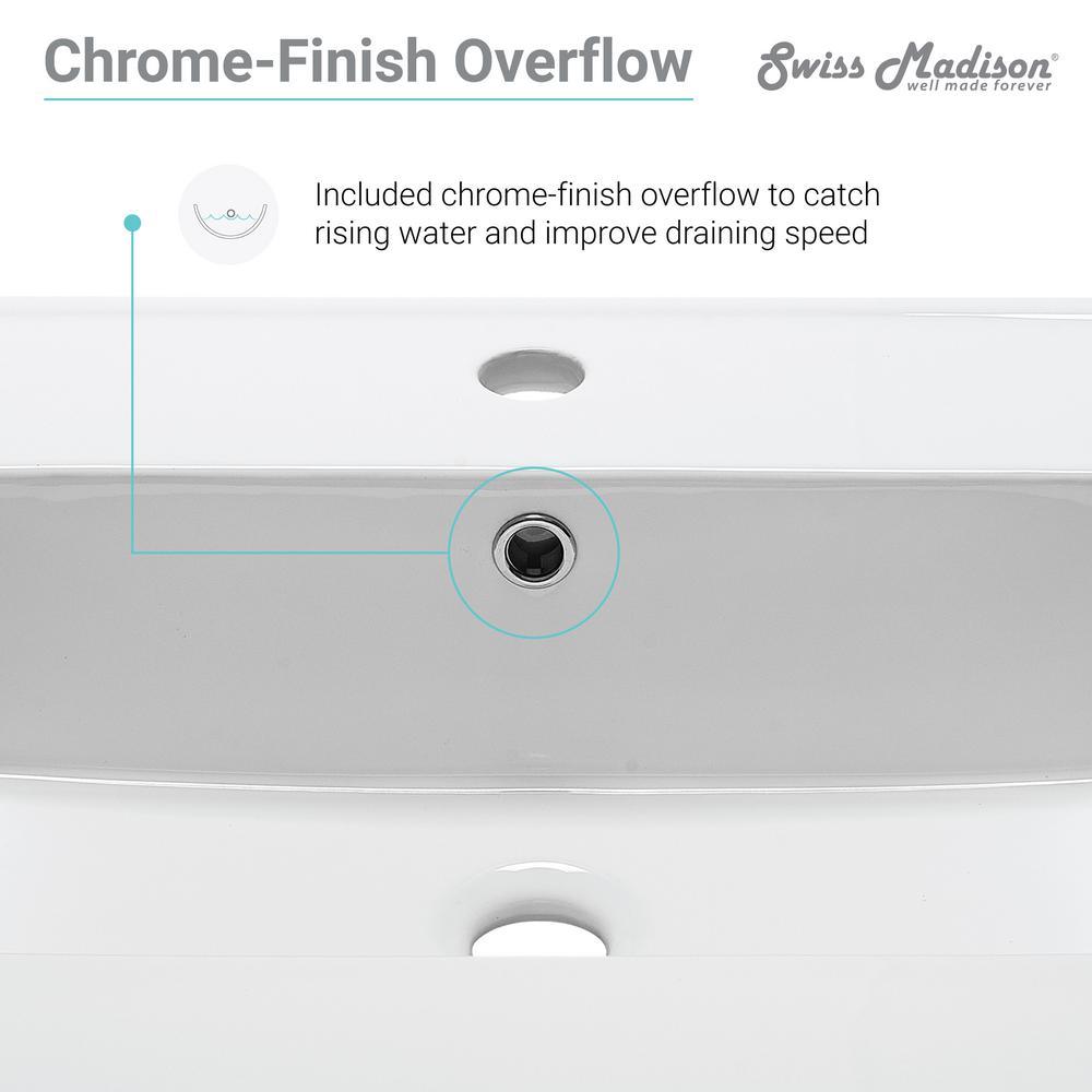 24 in. Ceramic Single Faucet Hole Vanity Top in White with White Basin - Super Arbor