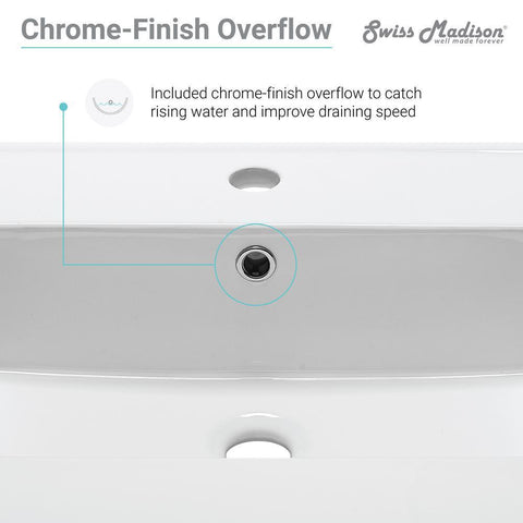 24 in. Ceramic Single Faucet Hole Vanity Top in White with White Basin - Super Arbor