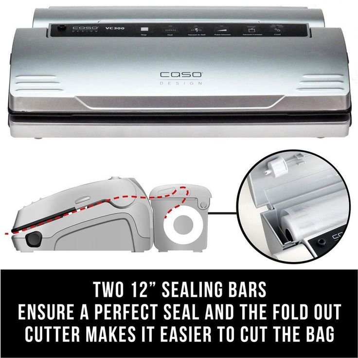 VC 300 Black and Silver Food Vacuum Sealer with Food Management App and Vacuum Bag Set