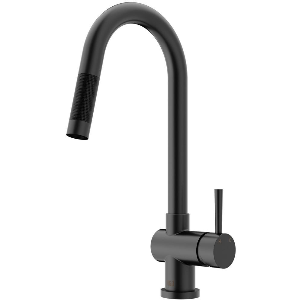 Gramercy Single-Handle Pull-Down Sprayer Kitchen Faucet in Matte Black - Super Arbor