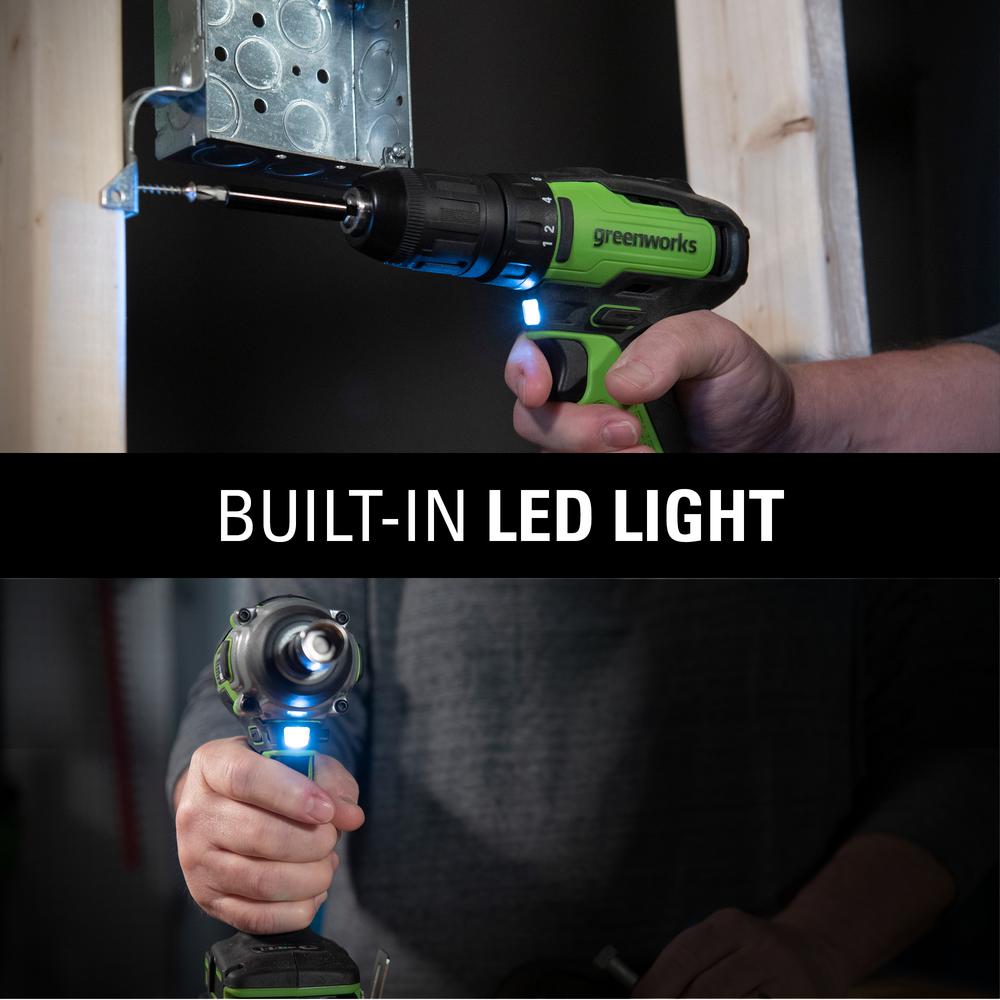 24-Volt Cordless Battery Brushless Impact Driver, 2 Batteries and Charger Included ID24L1520 - Super Arbor