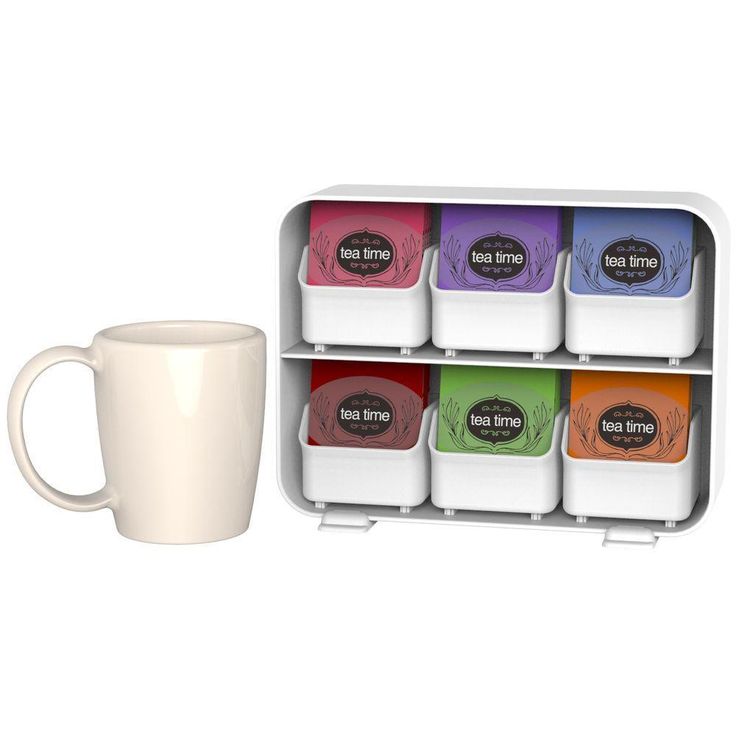 Clutch 6-Drawer 90-Bag White Tea Bag Holder