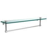 22 in. L  x 5 in. H  x 5 in. W Clear Glass Vanity Bathroom Shelf with Towel Bar in Satin Nickel - Super Arbor