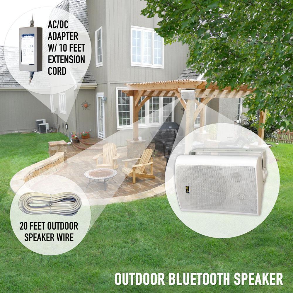 Bluetooth BT Blast 5.25 Indoor/Outdoor Weatherproof Patio Speakers (White- Pair) - Super Arbor
